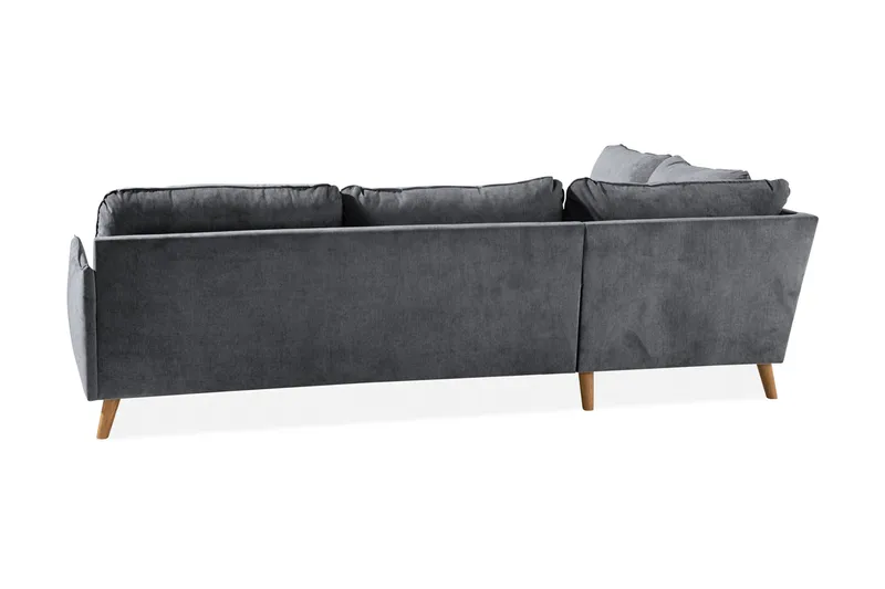Trend Lyx Sjeselongsofa Venstre - Mørkegrå/Eik - Møbler - Sofaer - Sofa med sjeselong - 4 seters sofa med divan