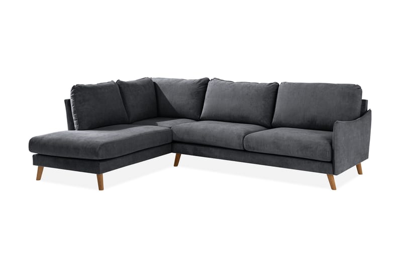 Trend Lyx Sjeselongsofa Venstre - Mørkegrå/Eik - Møbler - Sofaer - Sofa med sjeselong - 4 seters sofa med divan
