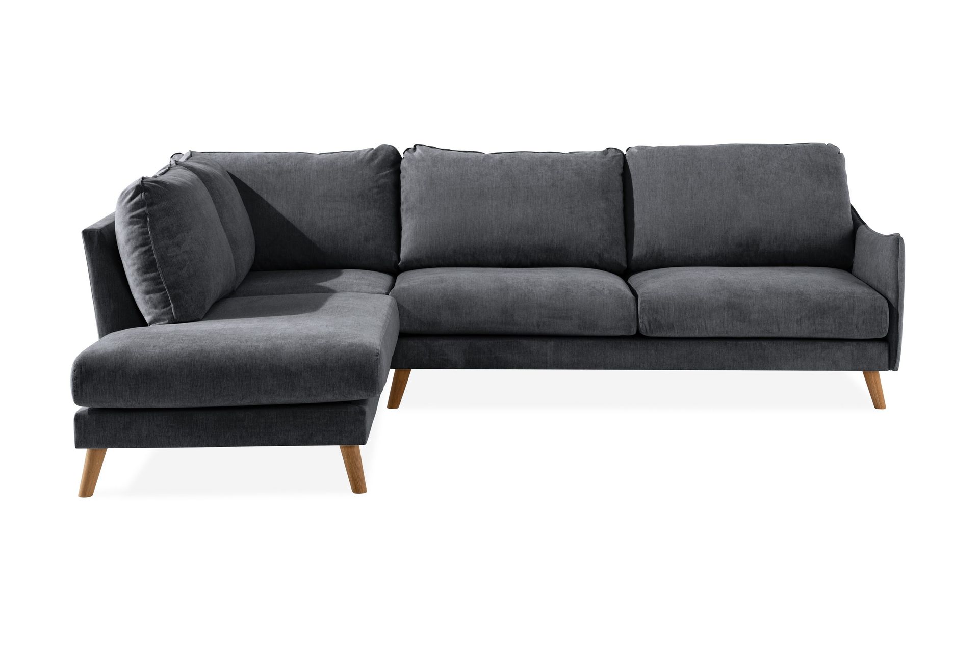Trend Lyx Sjeselongsofa Venstre - Mørkegrå/Eik