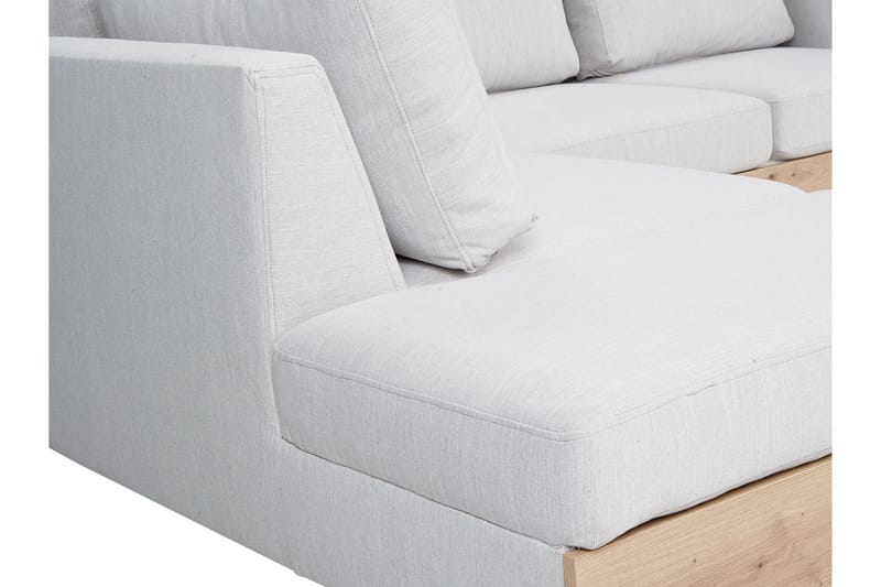 Truro Høyre L-formet Sofa med Sjeselong i Kunstlær med Treramme - Hvit - Møbler - Sofaer - Sofa med sjeselong