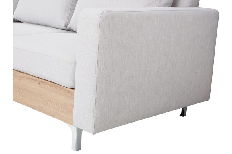 Truro Høyre L-formet Sofa med Sjeselong i Kunstlær med Treramme - Hvit - Møbler - Sofaer - Sofa med sjeselong