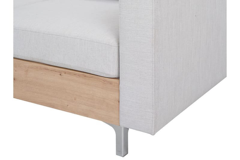 Truro Høyre L-formet Sofa med Sjeselong i Kunstlær med Treramme - Hvit - Møbler - Sofaer - Sofa med sjeselong