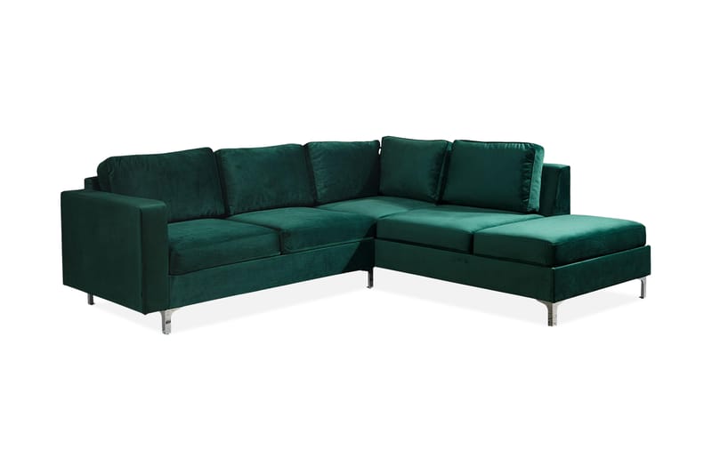 Truro Hjørnesofa Divan Høyre - Mørkegrønn - Sofa med sjeselong - 4 seters sofa med divan