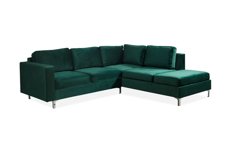 Truro Hjørnesofa Divan Høyre - Mørkegrønn - Møbler - Sofaer - Sofa med sjeselong