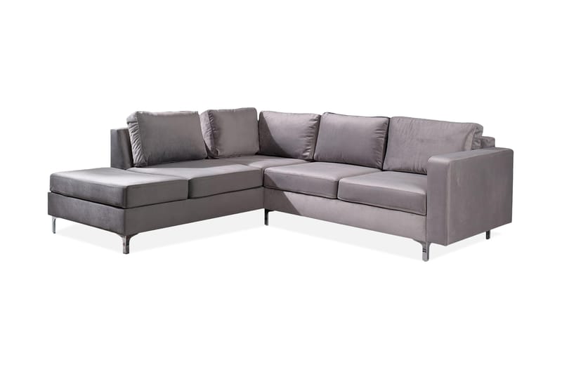 Truro Hjørnesofa Divan Venstre - Grå - Sofa med sjeselong - 4 seters sofa med divan