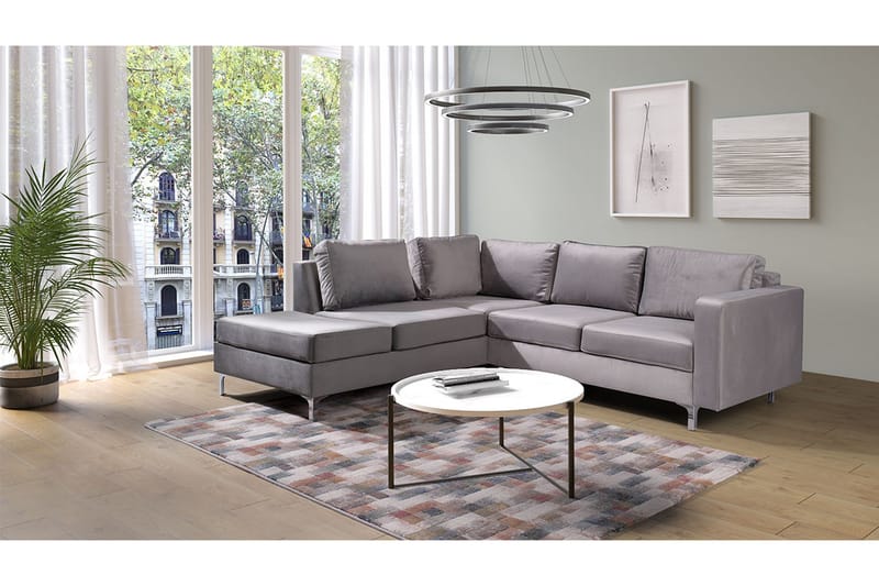 Truro Hjørnesofa Divan Venstre - Grå - Møbler - Sofaer - Sofa med sjeselong