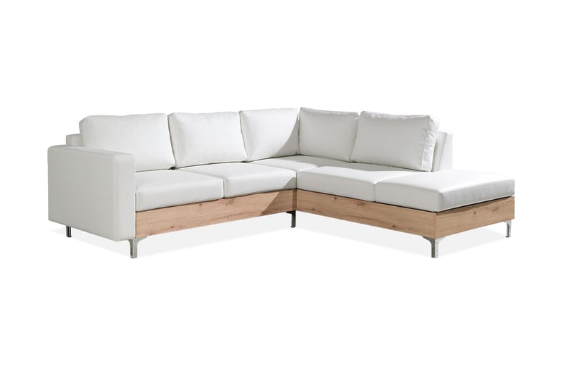 Truro Hjørnesofa - Eik - Sofa med sjeselong - Skinnsofaer - 4 seters sofa med divan