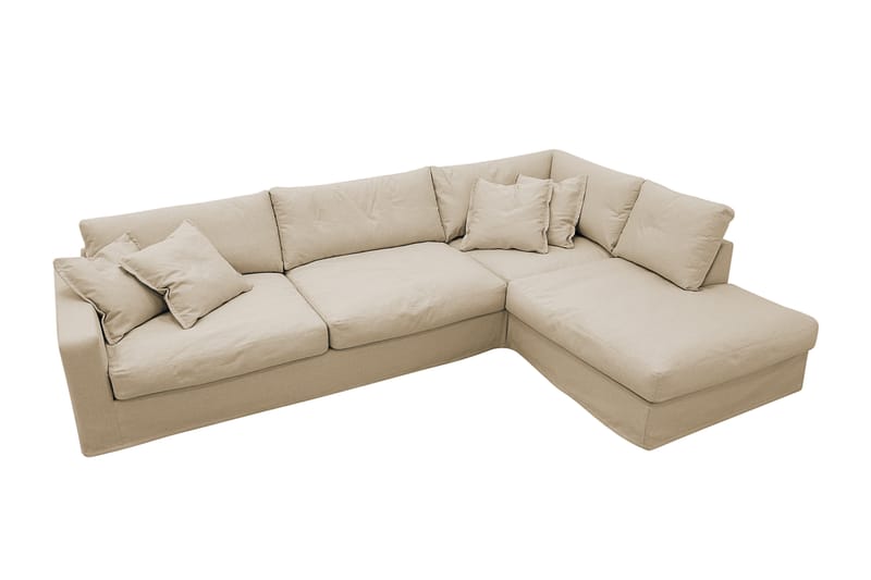 Valencia Ekstra dyp 4-seters sofa med sjeselong høyre - Beige - Møbler - Sofaer - Sofa med sjeselong