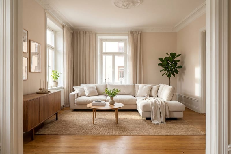 Valencia Ekstra Dyp 4-seters sofa med Sjeselong Høyre - Beige - Møbler - Sofaer - Sofa med sjeselong