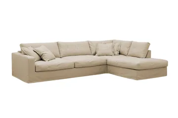 Valencia Ekstra dyp 4-seters sofa med sjeselong høyre - Beige - Møbler - Sofaer - Sofa med sjeselong