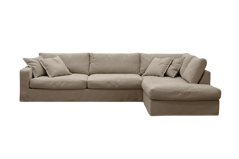 Valencia Ekstra dyp 4-seters sofa med sjeselong høyre, Brun