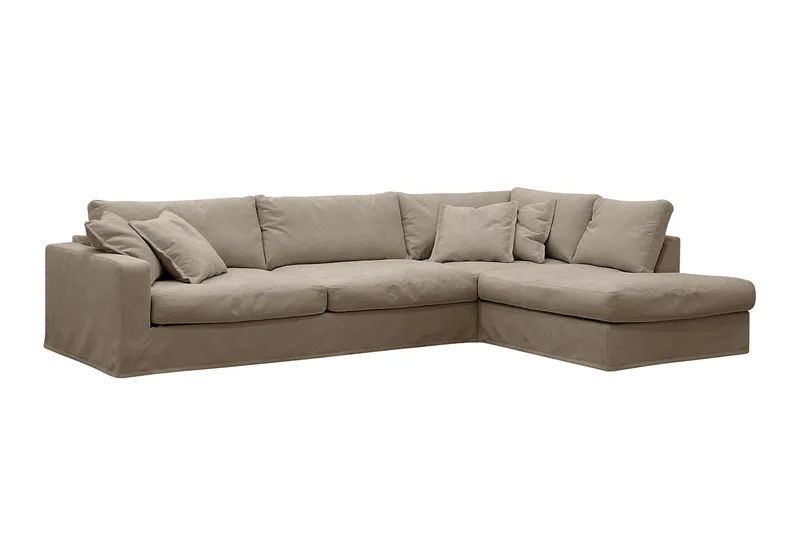 Valencia Ekstra dyp 4-seters sofa med sjeselong høyre - Brun - Møbler - Sofaer - Sofa med sjeselong