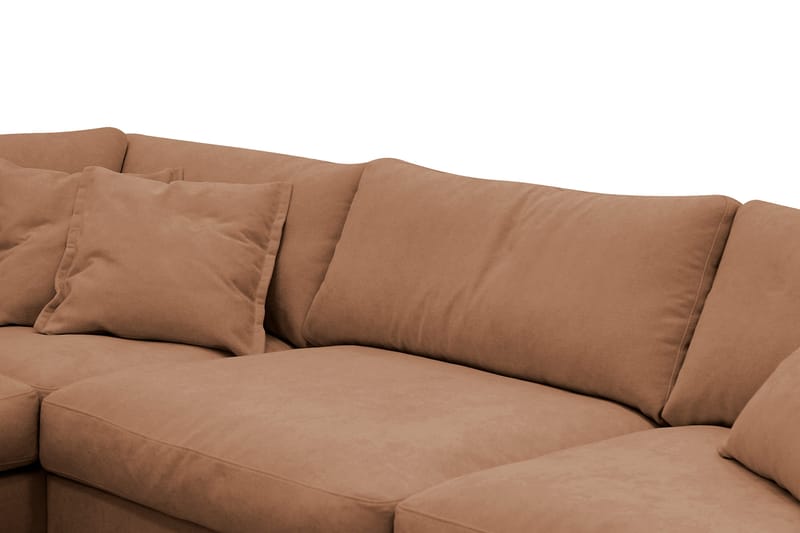 Valencia Ekstra Dyp 4-seters sofa med Sjeselong Høyre - Gulbrun - Møbler - Sofaer - Sofa med sjeselong