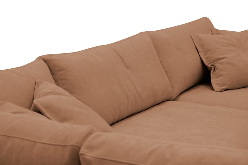Valencia Ekstra Dyp 4-seters sofa med Sjeselong Høyre - Gulbrun - Møbler - Sofaer - Sofa med sjeselong