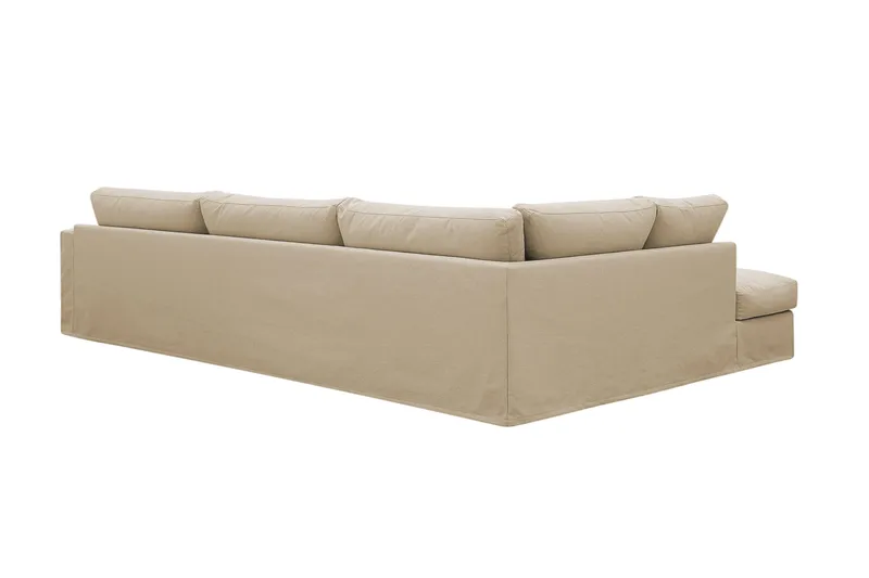 Valencia Ekstra dyp 4-seters sofa med sjeselong venstre - Beige - Møbler - Sofaer - Sofa med sjeselong - 4 seters sofa med divan