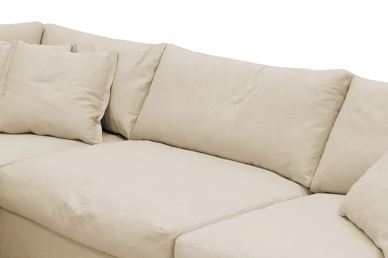 Valencia Ekstra dyp 4-seters sofa med sjeselong venstre - Beige - Møbler - Sofaer - Sofa med sjeselong - 4 seters sofa med divan