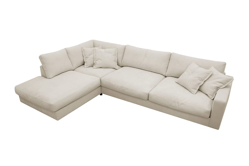 Valencia Ekstra Dyp 4-seters sofa med Sjeselong Venstre - Beige - Møbler - Sofaer - Sofa med sjeselong