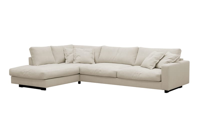 Valencia Ekstra Dyp 4-seters sofa med Sjeselong Venstre - Beige - Møbler - Sofaer - Sofa med sjeselong