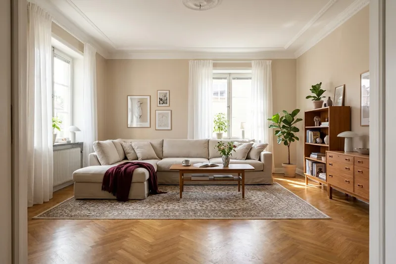 Valencia Ekstra dyp 4-seters sofa med sjeselong venstre - Beige - Møbler - Sofaer - Sofa med sjeselong - 4 seters sofa med divan
