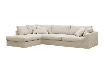 Valencia Ekstra dyp 4-seters sofa med sjeselong venstre - Beige - Møbler - Sofaer - Sofa med sjeselong