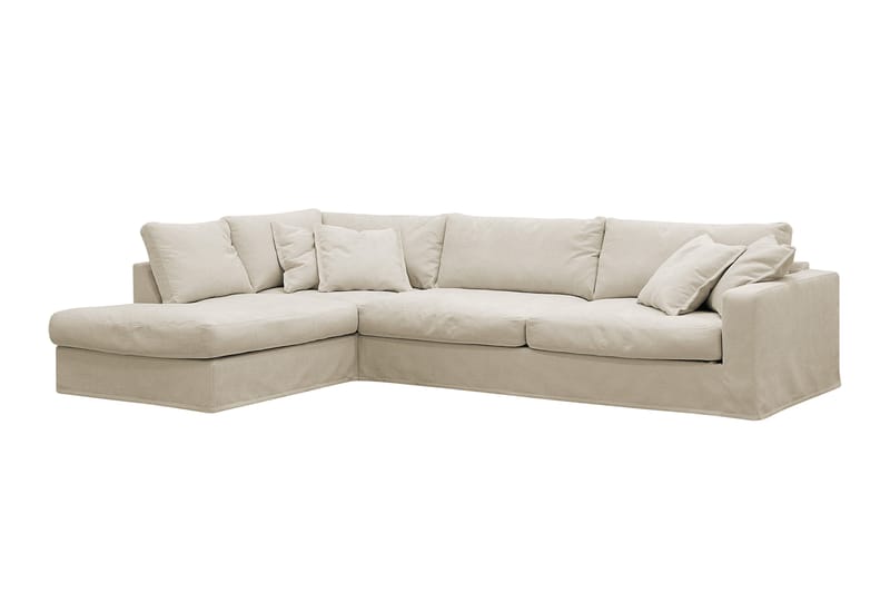 Valencia Ekstra dyp 4-seters sofa med sjeselong venstre - Beige - Møbler - Sofaer - Sofa med sjeselong