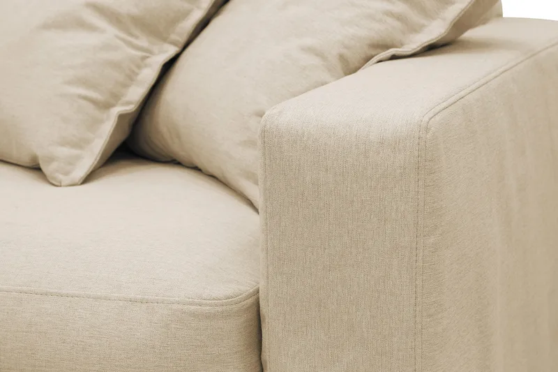 Valencia Ekstra dyp 4-seters sofa med sjeselong venstre - Beige - Møbler - Sofaer - Sofa med sjeselong - 4 seters sofa med divan