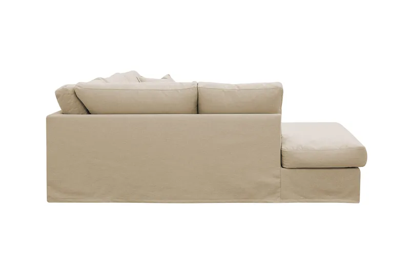 Valencia Ekstra dyp 4-seters sofa med sjeselong venstre - Beige - Møbler - Sofaer - Sofa med sjeselong - 4 seters sofa med divan