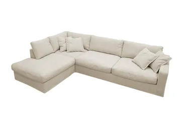 Valencia Ekstra dyp 4-seters sofa med sjeselong venstre - Beige - Møbler - Sofaer - Sofa med sjeselong