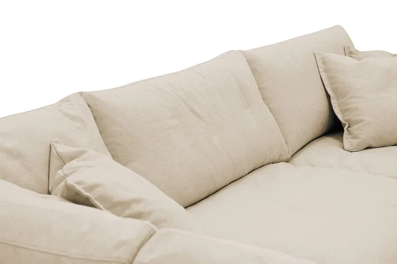 Valencia Ekstra dyp 4-seters sofa med sjeselong venstre - Beige - Møbler - Sofaer - Sofa med sjeselong - 4 seters sofa med divan