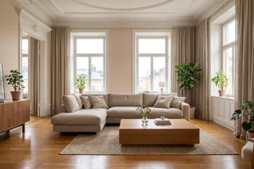 Valencia Ekstra Dyp 4-seters sofa med Sjeselong Venstre - Brun - Møbler - Sofaer - Sofa med sjeselong