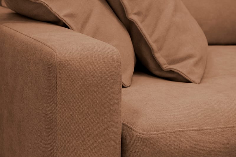 Valencia Ekstra Dyp 4-seters sofa med Sjeselong Venstre - Gulbrun - Møbler - Sofaer - Sofa med sjeselong