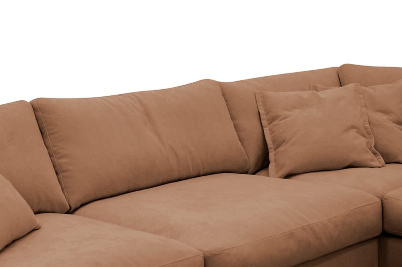Valencia Ekstra Dyp 4-seters sofa med Sjeselong Venstre - Gulbrun - Møbler - Sofaer - Sofa med sjeselong