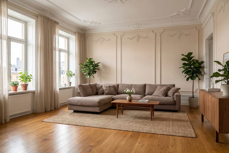Valencia Ekstra Dyp 4-seters sofa med Sjeselong Venstre - Mørkebrun - Møbler - Sofaer - Sofa med sjeselong