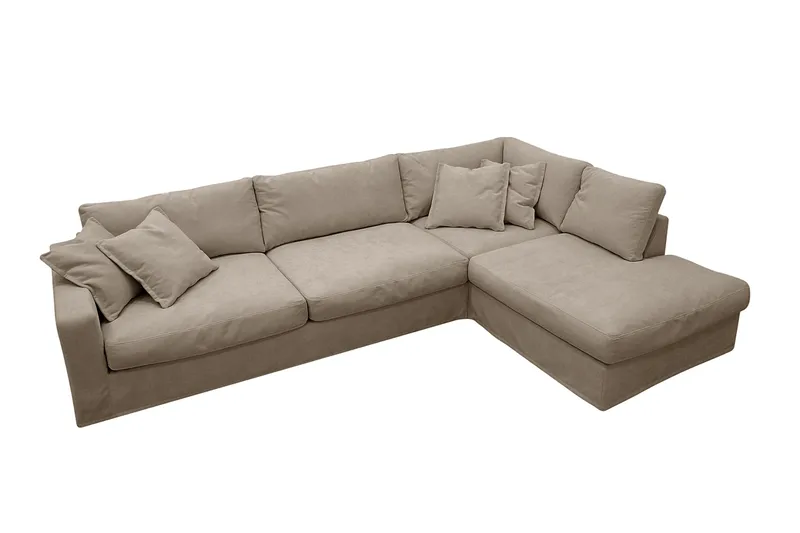 Valencia ekstra dyp 4-seters sofa med sjeselong på høyre side - Brun - Møbler - Sofaer - Sofa med sjeselong