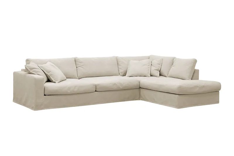 Valencia ekstra dyp 4-seters sofa med sjeselong på høyre side - Beige - Møbler - Sofaer - Sofa med sjeselong