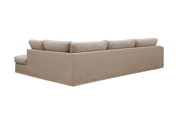 Valencia ekstra dyp 4-seters sofa med sjeselong på høyre side - Lysebrun - Møbler - Sofaer - Sofa med sjeselong