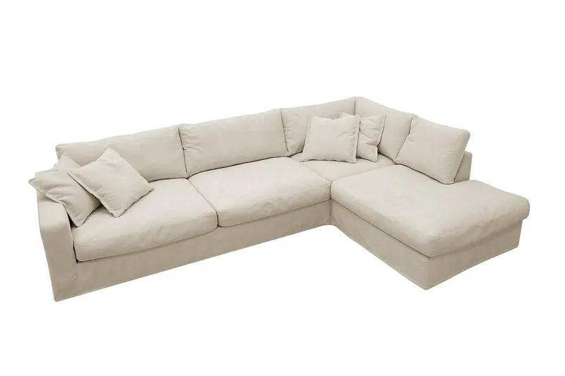 Valencia ekstra dyp 4-seters sofa med sjeselong på høyre side - Beige - Møbler - Sofaer - Sofa med sjeselong