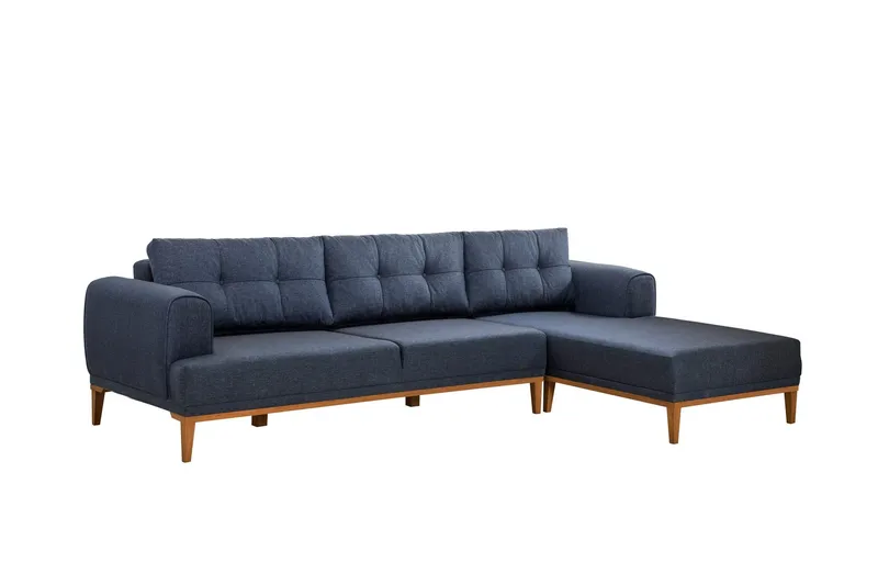 Valsot 4-seters Sofa med Divan, Mørkeblå
