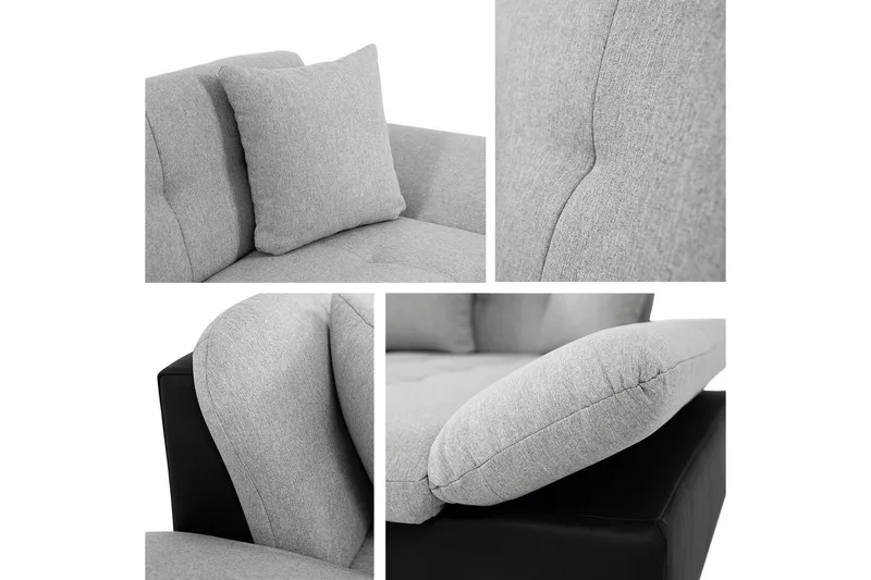 Vananda Sofa med Sjeselong 3-seter i Bouclé - Rosa - Møbler - Sofaer - Sofa med sjeselong