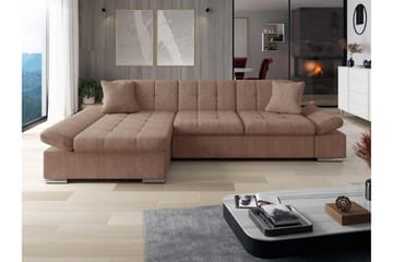 Vananda Sofa med Sjeselong 3-seter i Bouclé - Rosa - Møbler - Sofaer - Sofa med sjeselong