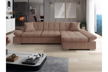 Vananda Sofa med Sjeselong 3-seter i Bouclé - Rosa - Møbler - Sofaer - Sofa med sjeselong