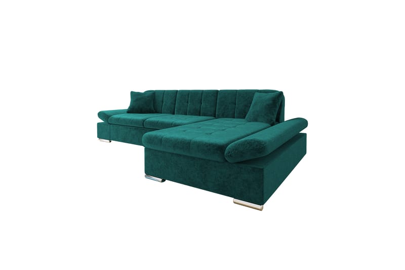 Vananda Sofa med Sjeselong 3-seter i Chenille - Grønn - Møbler - Sofaer - Sofa med sjeselong