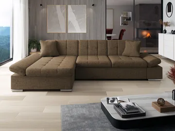 Vananda Sofa med sjeselong 4-seter - Brun - Møbler - Sofaer - Sofa med sjeselong