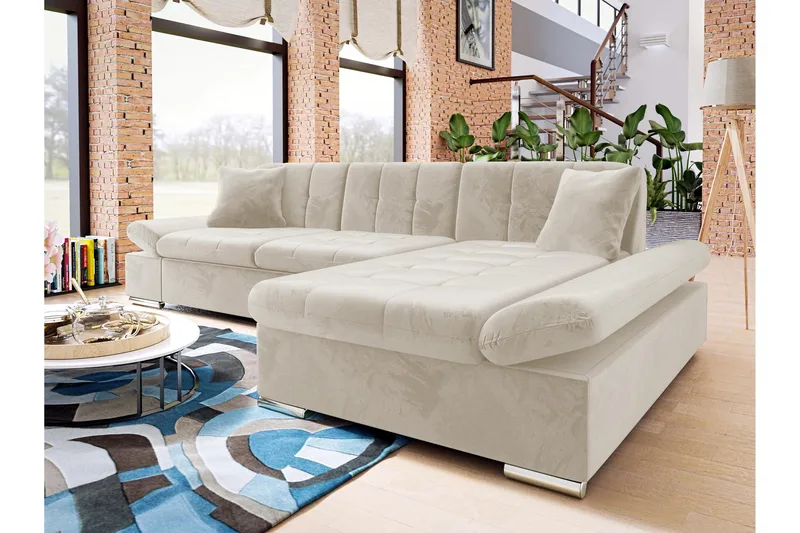 Vananda Soffa med Divan 3-seter - Beige - Møbler - Sofaer - Sofa med sjeselong
