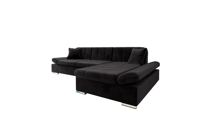 Vananda Soffa med Divan 3-seter - Svart - Møbler - Sofaer - Sofa med sjeselong