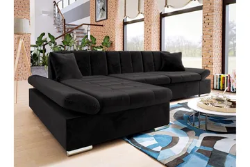 Vananda Soffa med Divan 3-seter - Svart - Møbler - Sofaer - Sovesofaer - Sovesofa divan