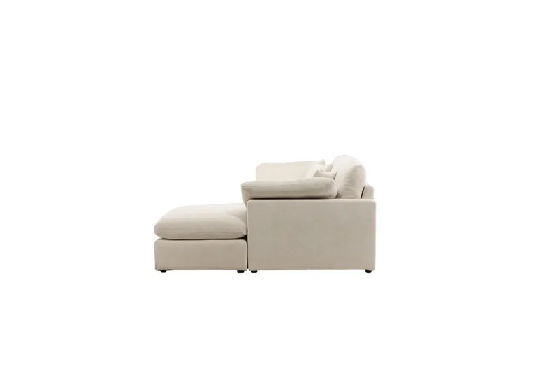 Vanlig sofa med enkel divan uten sjeselong VIND Hjørnesofa VIND Amalfi beige Beige - Møbler - Sofaer - Sofa med sjeselong