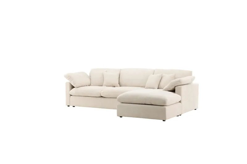 Vanlig sofa med enkel divan uten sjeselong VIND Hjørnesofa VIND Amalfi beige Beige - Møbler - Sofaer - Sofa med sjeselong