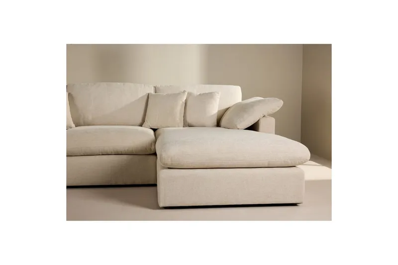 Vanlig sofa med enkel divan uten sjeselong VIND Hjørnesofa VIND Amalfi beige Beige - Møbler - Sofaer - Sofa med sjeselong