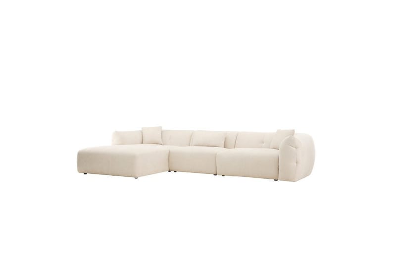 Vanlig sofa med enkeldivan uten sjeselong VIND Hjørnesofa VIND Positano Beige Beige - Møbler - Sofaer - Sofa med sjeselong